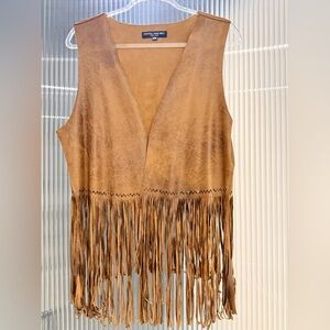 Central Park West Tan Faux Suede Vest